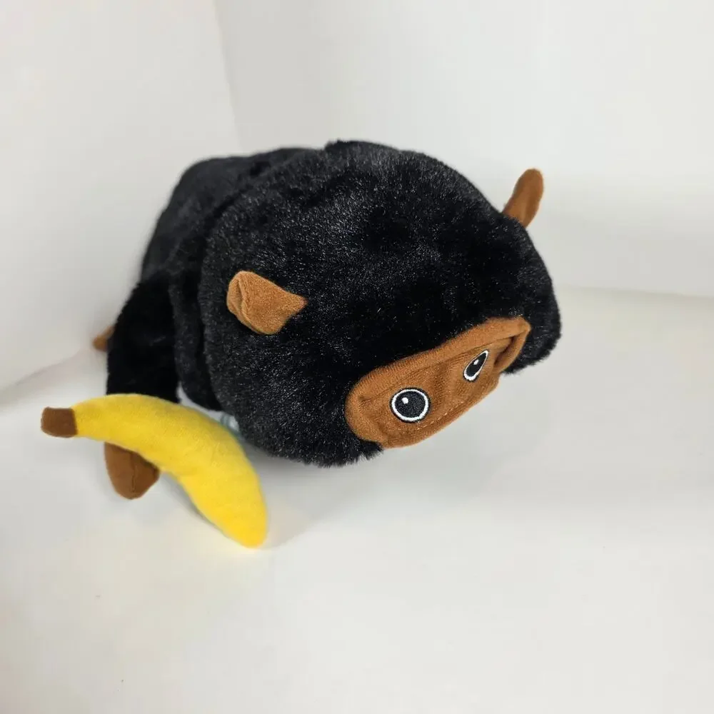 Pet Halloween Costume Fluffy Black/Brown Monkey Banana Bodysuit & Hat Sz M/L